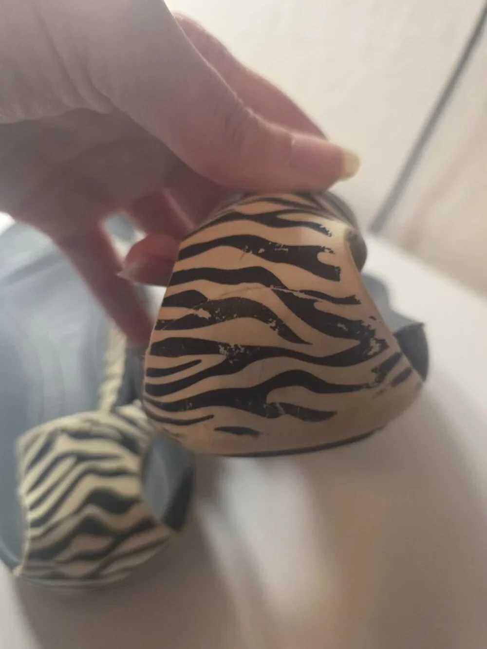 CROCS Serena Zebra Print Ivory Black Sandals size 10